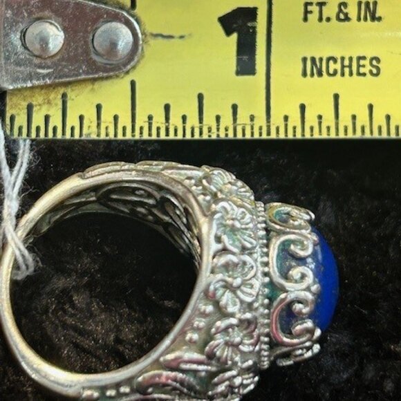 Karis collection Lapis Silver toned ring marked with STS - Picture 4 of 5